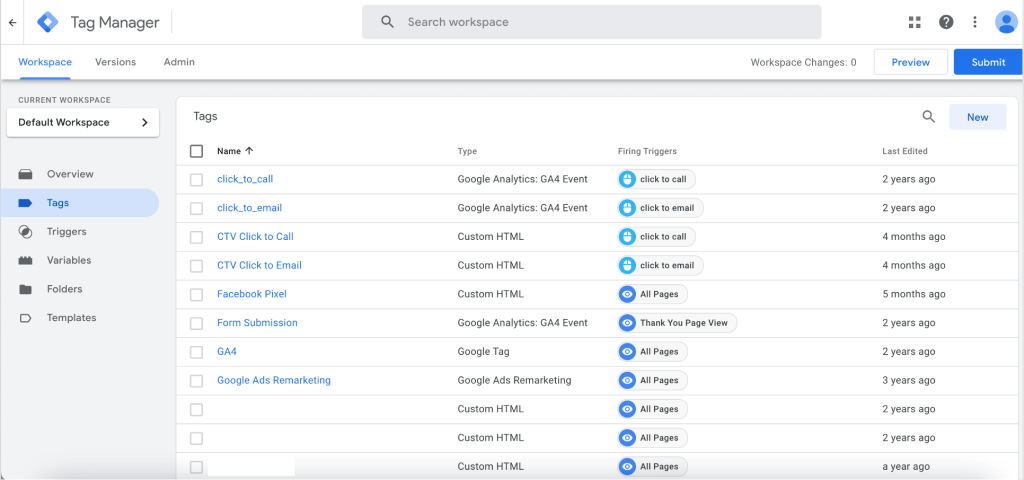 Google Tag Manager Tags