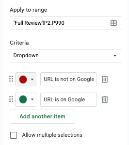 Google Sheets Color Code Dropdown