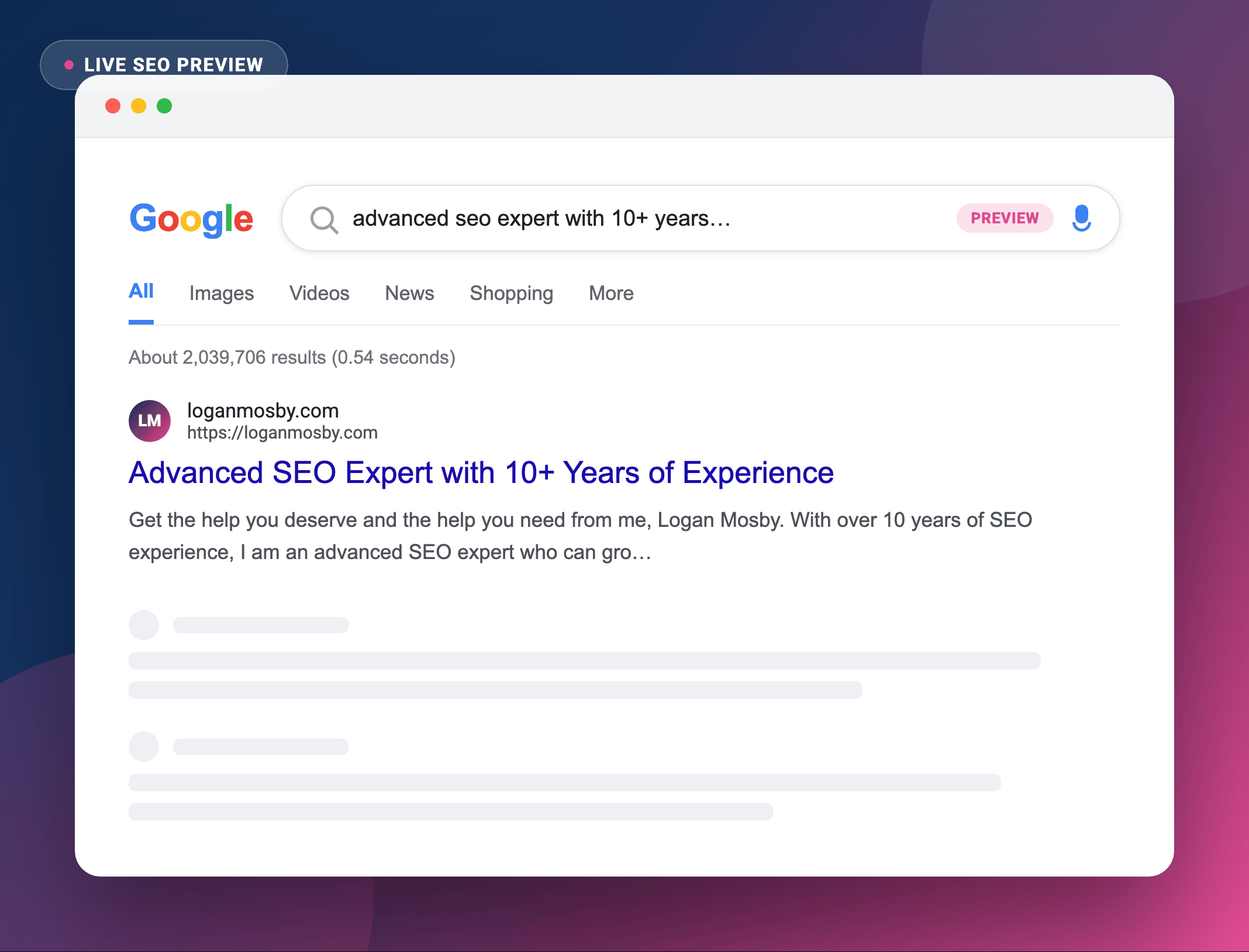 Google SERP Simulator TOol Google SERP Simulator Tool